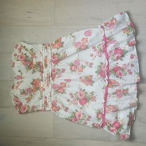 Romeo & Juliet Couture white floral strapless mini dress, size M